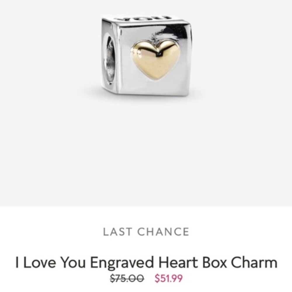 Pandora Charm 'I Love You' - Retired